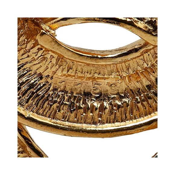 Pre Loved Chanel CC Logo Brooch Quilted Gold Women Brooches - Picture 3 of 5